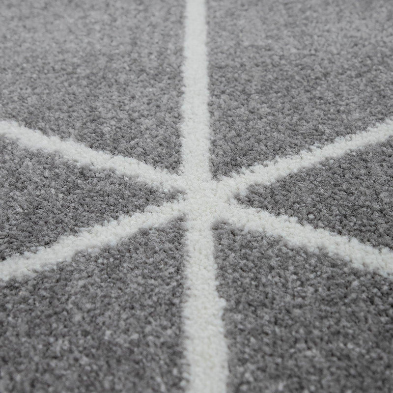 Modern Rug Stella Geometric Design - Grey White