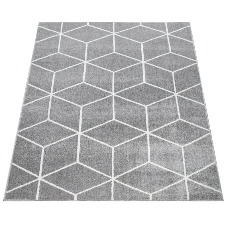 Modern Rug Stella Geometric Design - Grey White