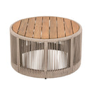 Modern Rustic Coffee Table & Side Table With Woven Rope Design (SAK56739)