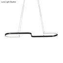 GobekUsa Modern S-Like Chandelier Lamp: Metallic Dining Room Pendant Light in Black/Gold, Warm/White LED Island
