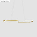 GobekUsa Modern S-Like Chandelier Lamp: Metallic Dining Room Pendant Light in Black/Gold, Warm/White LED Island