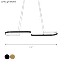 GobekUsa Modern S-Like Chandelier Lamp: Metallic Dining Room Pendant Light in Black/Gold, Warm/White LED Island