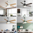 GobekUsa 56" Wooden LED Ceiling Fan with Pure Copper Motor & 5-Blade Light