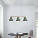 GobekUsa Green Iron Island Pendant with Nordic Design- 3/5 Head Ceiling Light
