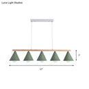 GobekUsa Green Iron Island Pendant with Nordic Design- 3/5 Head Ceiling Light