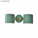 GobekUsa Double Shade Gray/Green Nordic Wall Sconce with Metallic Finish - Perfect Living Room Lighting