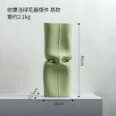 GobekUsa Green Hollow Ceramic Vase for Home Decor and Flower Arrangements