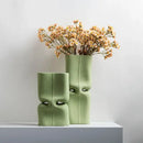 GobekUsa Green Hollow Ceramic Vase for Home Decor and Flower Arrangements