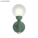 GobekUsa Modern Macaron Style Torch Wall Sconce with Clear Glass Shade - 1 Light Mini Wall Light in Green/Grey/White