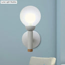 GobekUsa Modern Macaron Style Torch Wall Sconce with Clear Glass Shade - 1 Light Mini Wall Light in Green/Grey/White