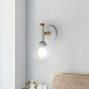 GobekUsa Modern Macaron Style Torch Wall Sconce with Clear Glass Shade - 1 Light Mini Wall Light in Green/Grey/White