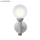 GobekUsa Modern Macaron Style Torch Wall Sconce with Clear Glass Shade - 1 Light Mini Wall Light in Green/Grey/White