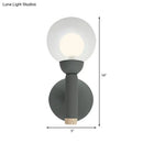 GobekUsa Modern Macaron Style Torch Wall Sconce with Clear Glass Shade - 1 Light Mini Wall Light in Green/Grey/White