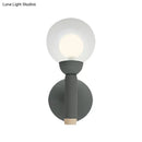 GobekUsa Modern Macaron Style Torch Wall Sconce with Clear Glass Shade - 1 Light Mini Wall Light in Green/Grey/White