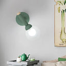 GobekUsa Modern Macaron Style Torch Wall Sconce with Clear Glass Shade - 1 Light Mini Wall Light in Green/Grey/White