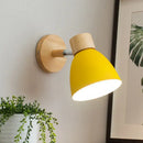 GobekUsa Macaron Wood Wall Mounted Lamp with Dome Aluminum Shade - Corridor Wall Light Fixture