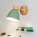 GobekUsa Macaron Wood Wall Mounted Lamp with Dome Aluminum Shade - Corridor Wall Light Fixture
