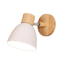 GobekUsa Macaron Wood Wall Mounted Lamp with Dome Aluminum Shade - Corridor Wall Light Fixture