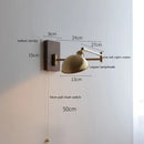 GobekUsa Ceramic LED Wall Light with Copper Arm, Modern Design, Up Down Lampshade