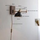 GobekUsa Ceramic LED Wall Light with Copper Arm, Modern Design, Up Down Lampshade