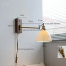 GobekUsa Ceramic LED Wall Light with Copper Arm, Modern Design, Up Down Lampshade