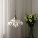 GobekUsa Glass Flower LED Pendant Light, Adjustable Knob Switch, Modern Design