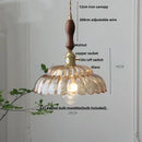 GobekUsa Glass Flower LED Pendant Light, Adjustable Knob Switch, Modern Design