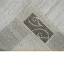 Modern Scandinavian 4.7x6.5 Brown and Silver Wool Hand Woven Area Rug | HL47