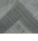 Modern Scandinavian 5x6.5 Gray and Silver Blended Wool Hand Woven Area Rug | HL48