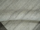Ivory and Silver Wool Scandinavian Area Rug 6x8 Feet Hand Woven - Minimalist Design