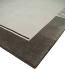 Modern Scandinavian 6x8 Silver and Charcoal Wool Hand Woven Area Rug | HL9