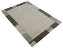Modern Scandinavian 6x8 Silver and Gray Wool Hand Woven Area Rug | HL8