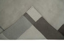 Modern Scandinavian 6x8 Silver and Gray Wool Hand Woven Area Rug | HL8