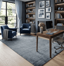 Shaded Silver Scandinavian Blended Wool Area Rug 5x7 - Flatwoven
