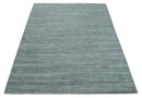 Modern Shaded Solid Handloom Silver, Charcoal and Gray 8x10 Contemporary Wool Area Rug | TRD10283810S