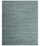 Modern Shaded Solid Handloom Silver, Charcoal and Gray 8x10 Contemporary Wool Area Rug | TRD10283810S
