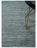 Modern Shaded Solid Handloom Silver, Charcoal and Gray 8x10 Contemporary Wool Area Rug | TRD10283810S