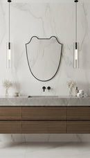 Black Brass Italian Shield Wall Mirror