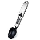 Modern silver and black digital kitchen spoon scale by Decorbites