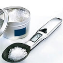 Modern silver and black digital kitchen spoon scale by Decorbites