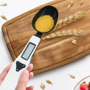 Modern silver and black digital kitchen spoon scale by Decorbites