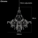 GobekUsa Golden Lustre Crystal Chandelier for Living Dining Bedroom LED Lights