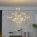 GobekUsa Golden Lustre Crystal Chandelier for Living Dining Bedroom LED Lights