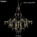 GobekUsa Golden Lustre Crystal Chandelier for Living Dining Bedroom LED Lights