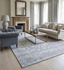 Silver and Gray Modern Hand Knotted Bamboo Silk Wool Area Rug 8x10