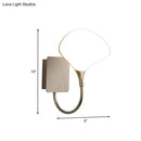 GobekUsa Modern LED Metal Wall Mount Lamp with Gold Arced Arm and Acrylic Shade