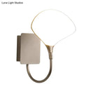 GobekUsa Modern LED Metal Wall Mount Lamp with Gold Arced Arm and Acrylic Shade