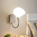GobekUsa Modern LED Metal Wall Mount Lamp with Gold Arced Arm and Acrylic Shade