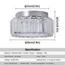 GobekUsa Big Crystal LED Circle Chandelier Ceiling Lamp, RC Dimmable for Bedroom Living Room