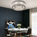 GobekUsa Big Crystal LED Circle Chandelier Ceiling Lamp, RC Dimmable for Bedroom Living Room